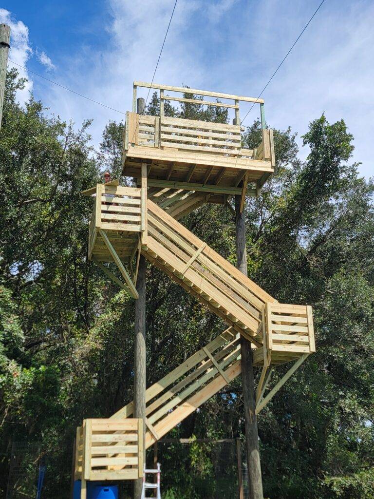 Recently completed ropes course construction by ARCL Innovations